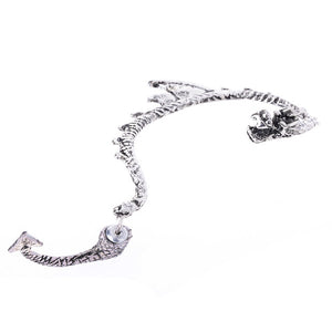 Dragon Ear Cuff Clip Piercing Earring Black Silver Bronze Gold