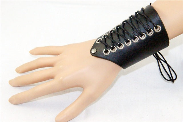 1 pc or pair of 10cm Length - Leather Arm Bracer - 2 colors to choose