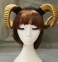 Load image into Gallery viewer, Headband with sheep horn or demon sorcerer hair Props- 7 colors to choose
